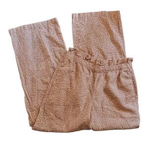 Express Linen Wide Leg Super High Rise Paperbag Pants Spotted Women's Medium